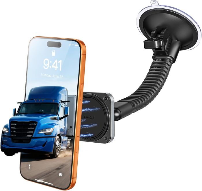APPS2Car Heavy-Duty MagSafe Truck Phone Mount with Vacuum Suction